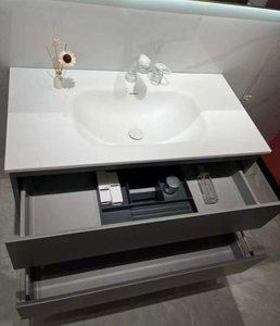 Dessus de meuble-lavabo en quartz peint en galets pour vasques