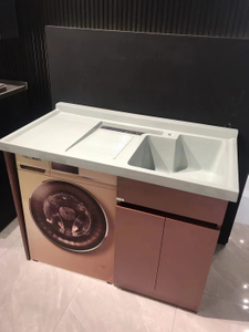 Dessus de vanité en marbre de résine pour salle de bain avec lavabo carré